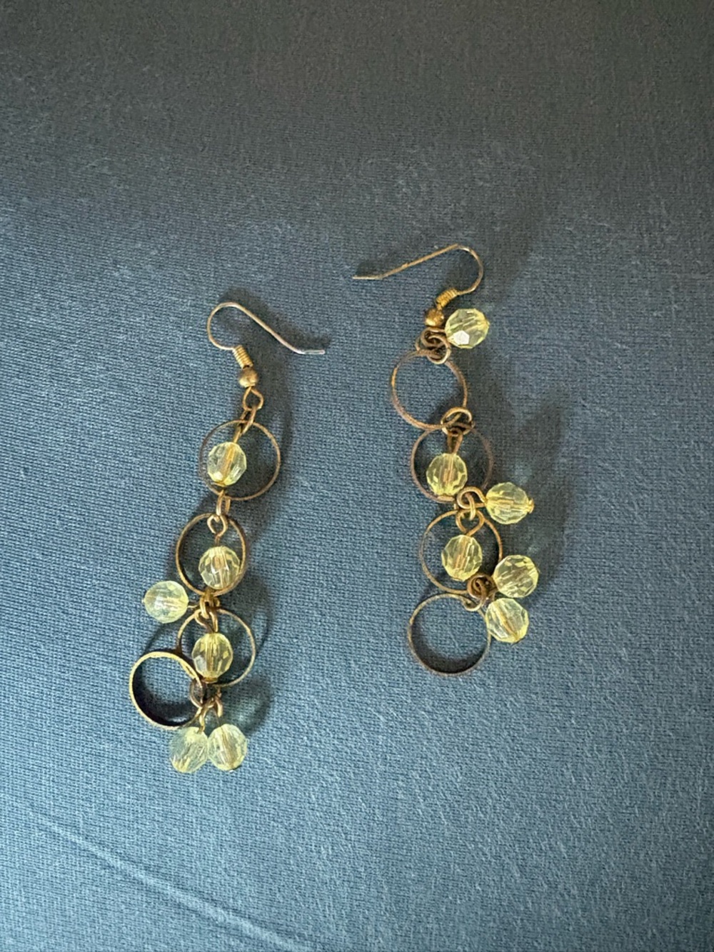 Hoop & Yellow Crystal Dangle Earrings - Women Jewelry